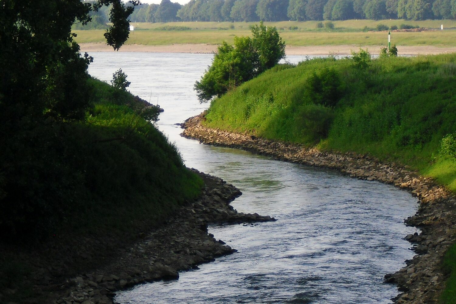 Erft mündet in den Rhein